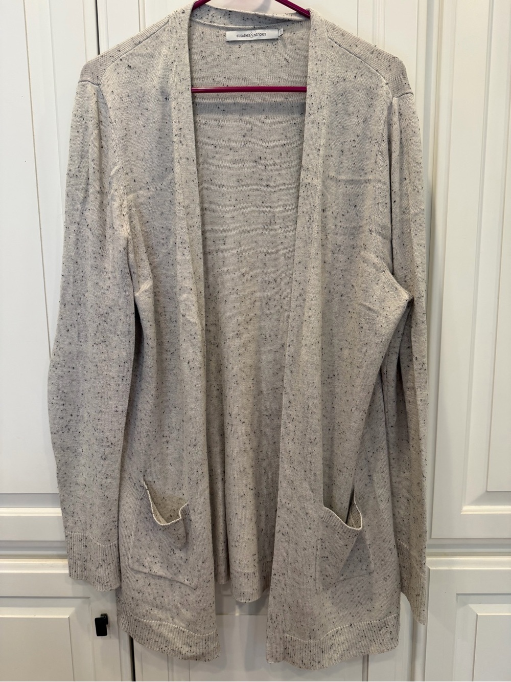 Speckled Open-Front Cardigan in Cream